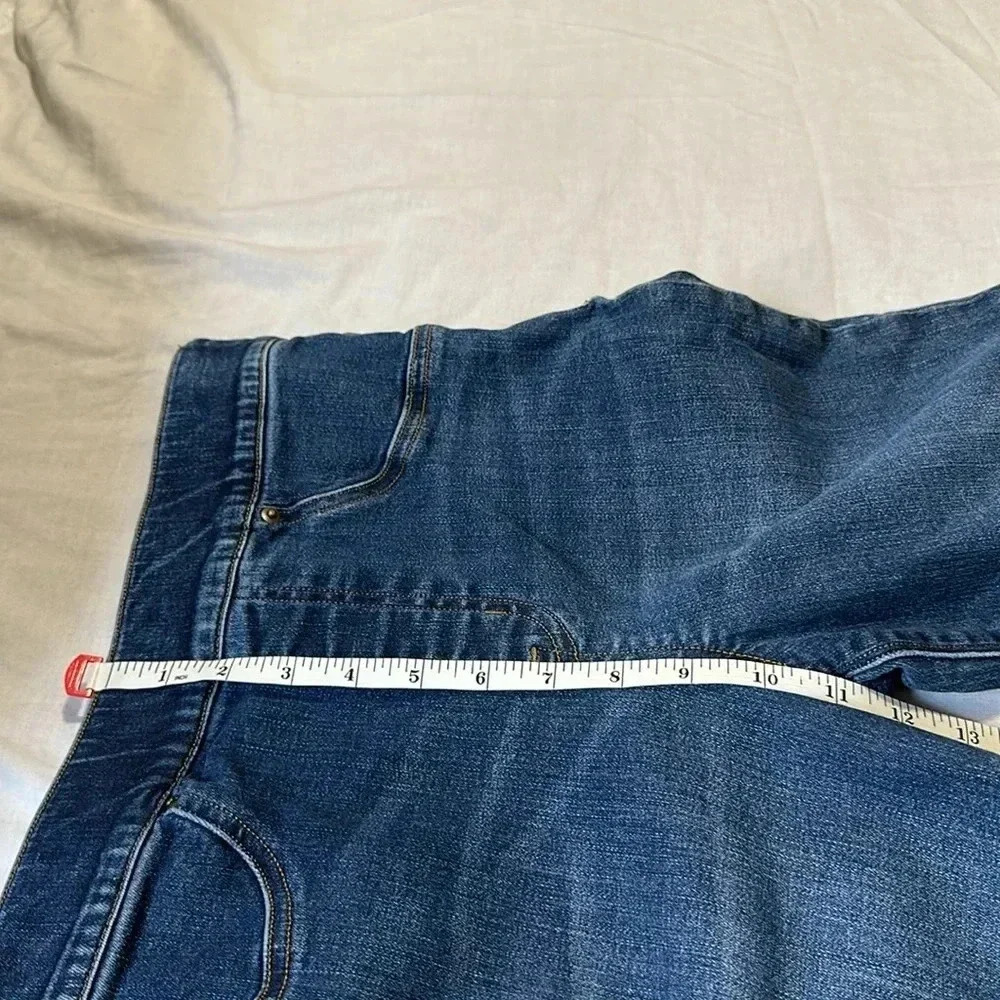 Spanx Cropped Flare High Waisted Blue Pull On Jeans S 20231R - Picture 11 of 11